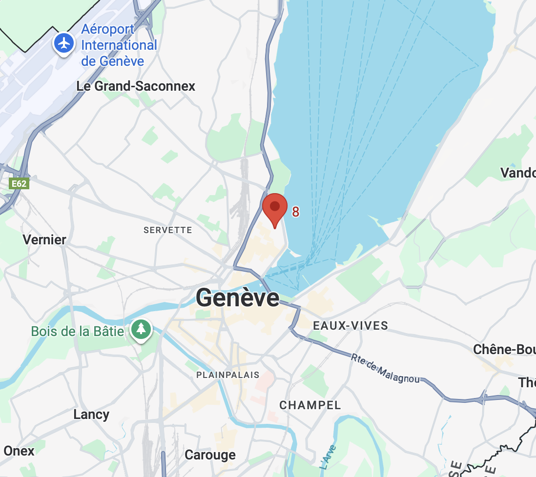 map de Genève avec la localisation du cabinet